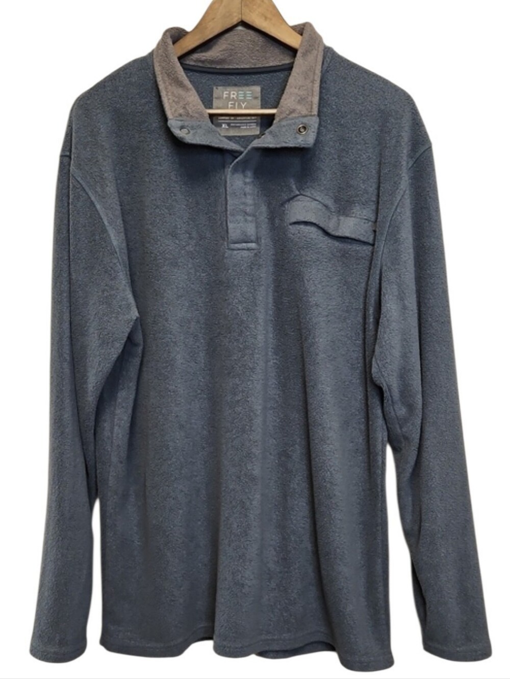 Freefly Men's XL Blue/Gray Bamboo Pullover Shirt